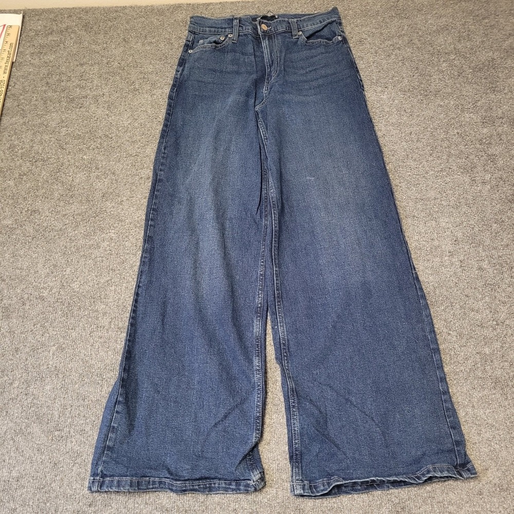 Calvin Klein Jeans Womens Size 27 Blue Wide Leg High Waisted Relaxed Denim